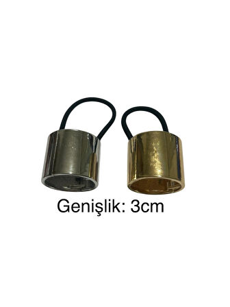 Metal Görünümlü Akrilik içi Lastikli At Kuyruğu Tokası-3cm-Gümüş