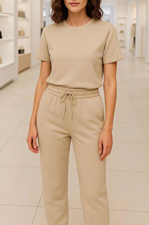 Yumuşak ve Esnek Dokulu Modal DubleFace Kumaş Kısa Kollu Bisiklet Yaka Alt-Üst Takım