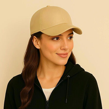 %100 PU Deri Şık ve Ayarlanabilir Unisex Deri Kep Kadın/Erkek Deri Şapka Spor Model
