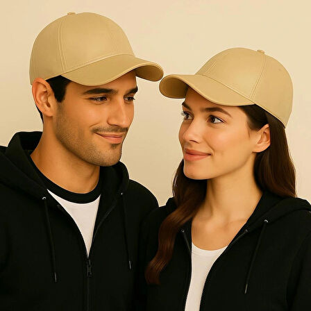 %100 PU Deri Şık ve Ayarlanabilir Unisex Deri Kep Kadın/Erkek Deri Şapka Spor Model