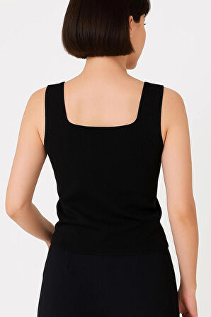 Kadın Kare Yaka Triko Bluz