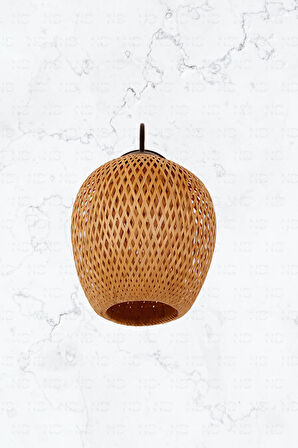 Boja Bambu Siyah Detay Aplik 25x25x40 cm İskandinav, Modern, Bohem, Rattan, Aydınlatma