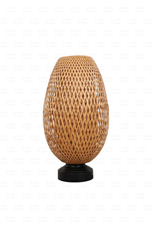 Boja Bambu Abajur, Masa Lambası 23x37x42 cm İskandinav, Modern, Bohem, Rattan, Aydınlatma