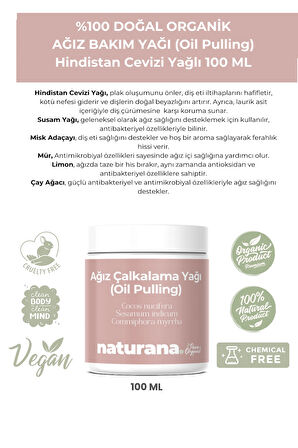%100 Doğal Organik Ağız Çalkalama Yağı (oil Pulling Yağ Çekme) 100 Ml Hindistan Cevizi Ve Susam Yağı
