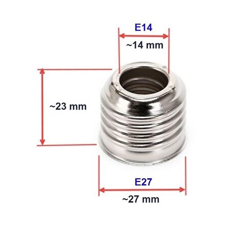 E27 - E14 Duy Dönüştürücü Adaptör, E27 Duyu E14 Duya Dönüştürücü 