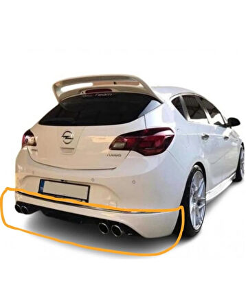 Opel Astra J HB (2013-2015) Makyajlı Custom Arka Tampon Eki - Difüzör (Plastik) (( BOYASIZ ))