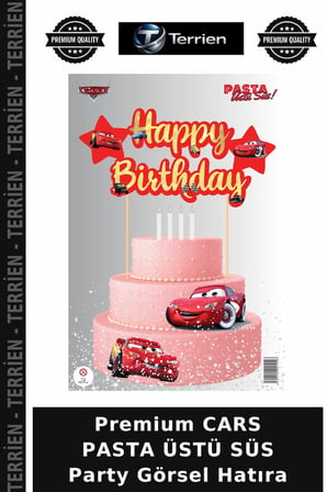 Premium CARS PASTA ÜSTÜ SÜS Party Görsel Hatıra