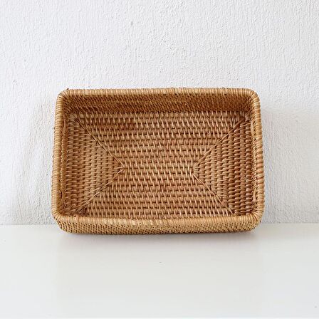 Bohem Kulplu Kare Dekoratif Kutu ve Sepet 30x20x9,5 - Iskandinav, Modern