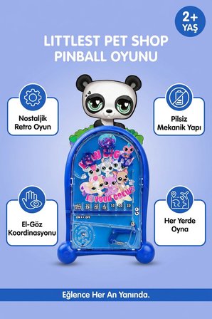 Pinball Oyunu Littlest Pet Shop Nostaljik Retro Eğitici El Oyunu Pilsiz 2+ Yaş Çocuk Oyuncak