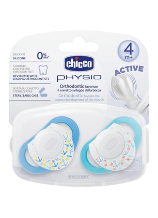 Chicco Physio Silikon Emzik 4m+ 2'li - Mavi NHR