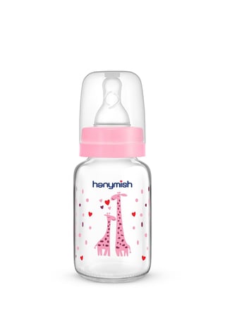 Hanymish Cam Biberon 125 ml 0-6 Ay - Pembe NHR