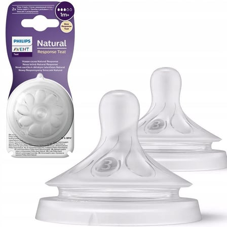 Philips Avent Avent Natural Response 2'li Biberon Emziği, 3 Numara, 1 Ay+ NHR