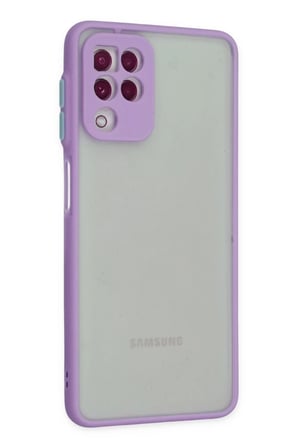 Bezos Samsung Galaxy A22 Uyumlu Kılıf Montreal Silikon Kapak - Mor NHR