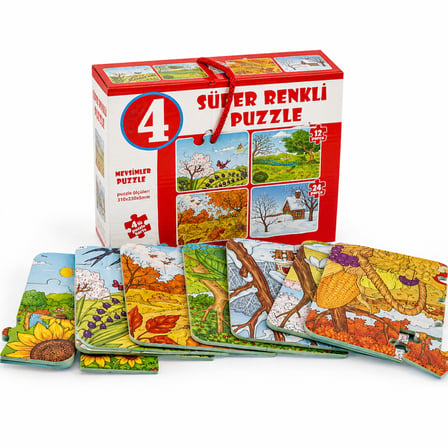 Bezos 2488 MEVSİMLER SÜPER RENKLİ PUZZLE 4LÜ NHR