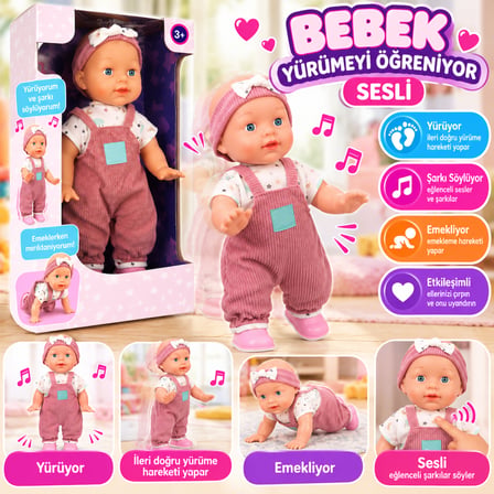 Bezos S01006059 BEBEK YÜRÜMEYİ ÖĞRENİYOR SESLİ (adet fiyatıdır) NHR