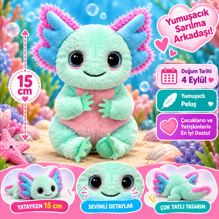 Bezos Peluş Axolotl Alex 15 cm NHR