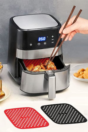 Bezos Renkli Isıya Dayanıklı Yıkanılabilir Silikon Fırın Ve Airfryer Kare Pişirme Matı 21,5 Cm (adet fiyatıdır) NHR