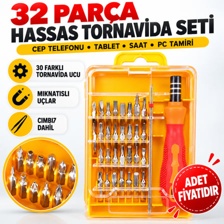 Bezos 32 Parça Cep Telefonu Pc Tablet Mini Tornavida Seti Tamir Takımı NHR