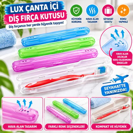 Bezos Lux Çanta İçi Hijyenik Seyahat Tipi Diş Fırçası Koyma Kutusu NHR