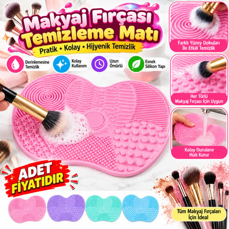 Bezos Pratik Kolay Makyaj Fırçası Temizleme Matı Aparatı Aleti (adet fiyatıdır) NHR