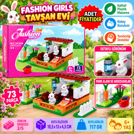 Bezos Ausini Parça Fashion Girls Tavşan Evi NHR