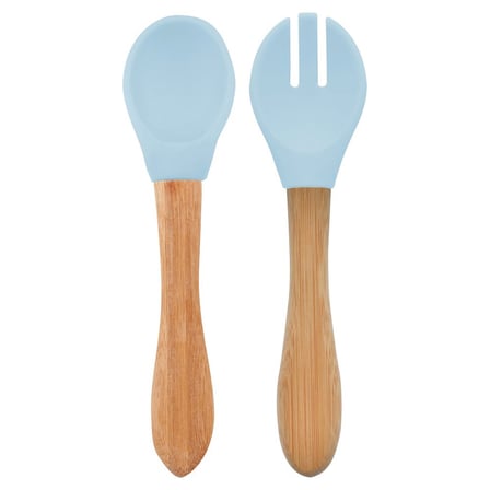 Bezos Mama Kaşığı ve Çatal Seti Mineral Blue NHR