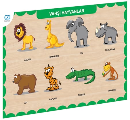 Bezos CAAHS-3213 CA GAMES AHŞAP VAHŞİ HAYVANLAR BUL-TAK NHR