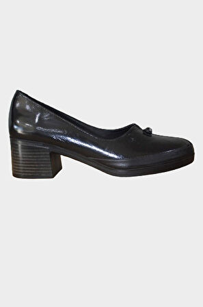 Kadın Rugan Siyah Hakiki Deri Comfort Günlük Ayakkabı-NHR.0046