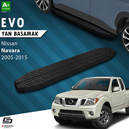 S-Dizayn Nissan Navara 2 Evo Siyah Yan Basamak 203 Cm 2005-2015 A+ Kalite