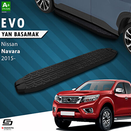 S-Dizayn Nissan Navara 3 Evo Siyah Yan Basamak 203 Cm 2015 Üzeri A+ Kalite
