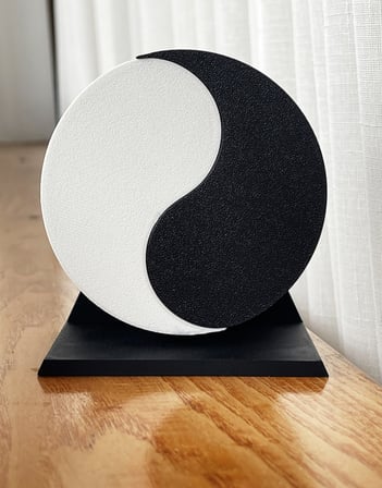 Bezos Yin Yang Kumbara İki Bölmeli Denge Figürlü Dekoratif Kumbara NIDA