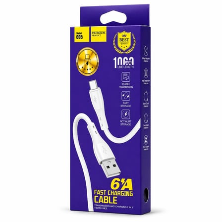 Bezos Mİ Turbo 6A Hızlı Şarj Type-C Kablo – 100cm | Premium Kalite C05 NIDA
