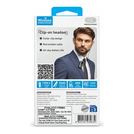 Bezos Makaralı Wireless Klipsli Kulaklık – LED Göstergeli 50 Saat – K92 NIDA