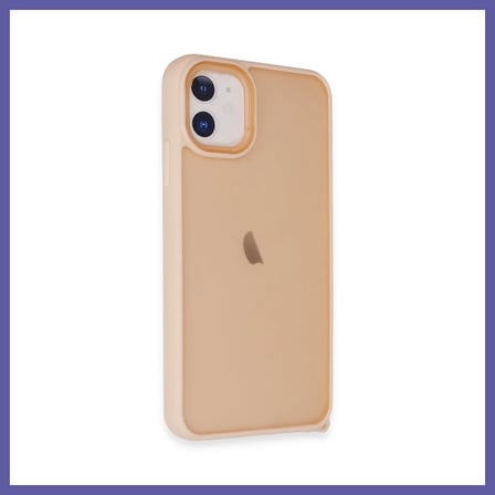 Bezos iPhone 12 Uyumlu Kılıf Elegant Kapak - Pudra NIDA