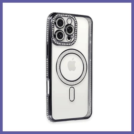 Bezos iPhone 16 Pro Uyumlu Kılıf Joke Simli Magneticsafe Kılıf - Gri NIDA