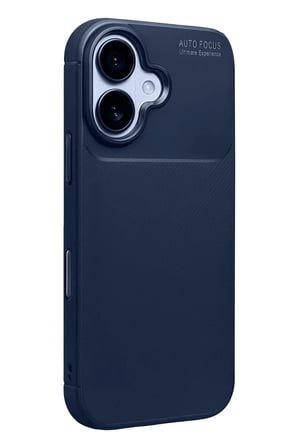 Bezos İphone 17 Uyumlu Auto Focus Karbon Kapak Lacivert Nida