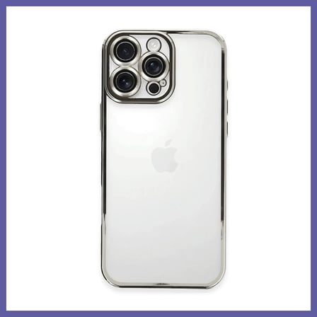 Bezos iPhone 16 Pro Uyumlu Kılıf Lensli Silikon - Gümüş NIDA