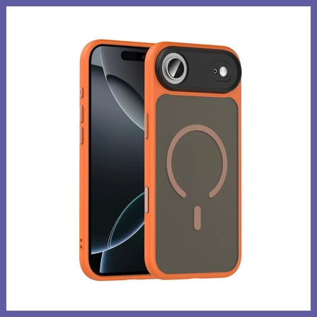 Bezos Joko iPhone 17 Uyumlu Air Uyumlu Megane Magsafe Kapak - Turuncu NIDA
