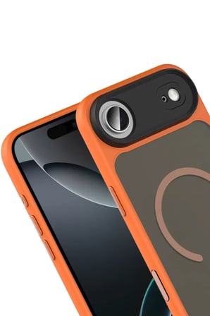Bezos Joko iPhone 17 Uyumlu Air Uyumlu Megane Magsafe Kapak - Turuncu NIDA