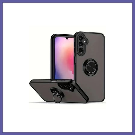 Bezos Samsung Galaxy A26 Uyumlu Kılıf Montreal Yüzüklü Silikon Kapak - Siyah NIDA