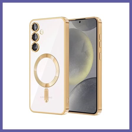 Bezos Samsung Galaxy A15 4G Uyumlu Kross Magnetice Kapak - Gold Nida