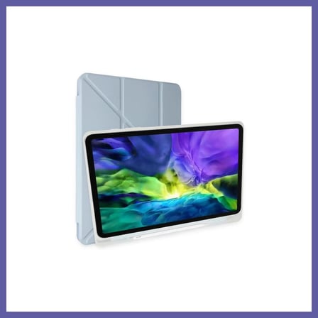 Bezos iPad 10.2 (8.nesil) Kılıf Kalemlikli Mars Tablet Kılıfı - Mavi NIDA