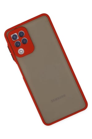 Bezos Samsung Galaxy A22 Uyumlu Kılıf Montreal Silikon Kapak - Kırmızı NIDA