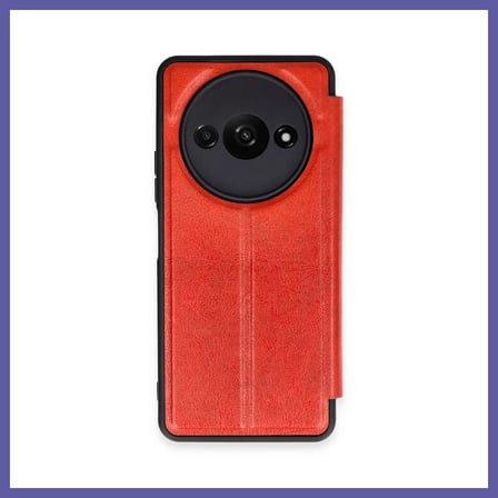 Bezos Redmi A3 4G Uyumlu Kılıf Flip Cover - Kırmızı NIDA