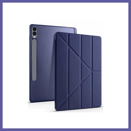 Bezos Samsung Galaxy X510 Tab S9 FE 11 Kılıf Kalemlikli Mars Tablet Kılıfı - Lacivert NIDA