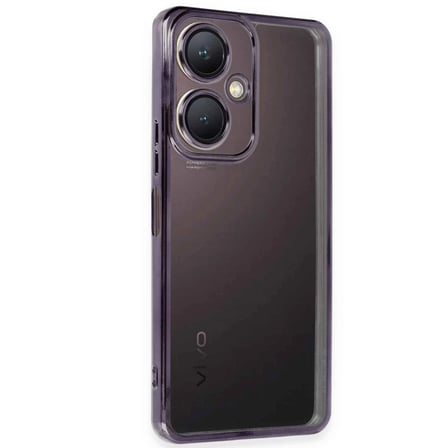 Bezos Vivo Y27 Uyumlu Kılıf Lensli Silikon - Mor NIDA