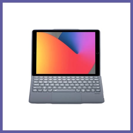 Bezos T5506D iPad 10.2 (9.Nesil) Kılıf Palermo Ledli Klavyeli Standlı Tablet Kılıfı - Siyah NIDA