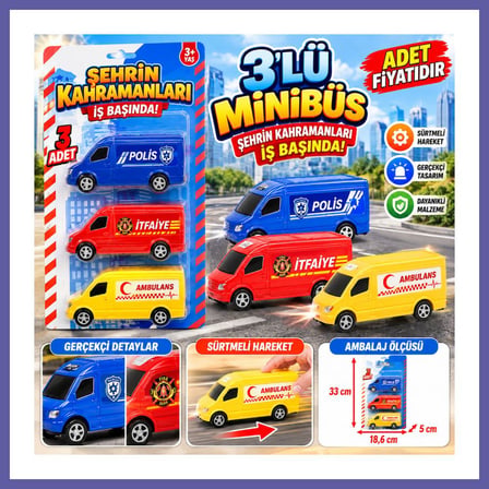 Bezos NZM-268 3'Lü Minibüs (Ambulans,Polis,İtfaiye) NessiWorld adet fiyatıdır NIDA