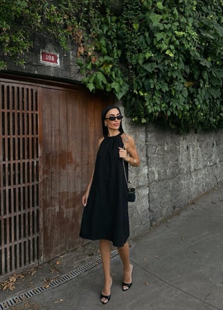 Halter Yaka Dokuma Midi Elbise