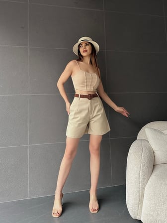 Geniş Paçalı Mom Şort